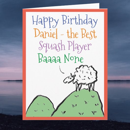 Sheep Design Happy Birthday voor een Squash Player Kaart