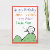 Sheep Design Happy Birthday voor een Truck Driver  Kaart (Voorkant)
