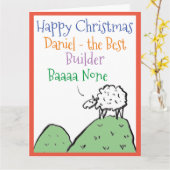 Sheep Design Happy Kerstmis met een bouwstijlkaart Kaart (Gele Bloem)