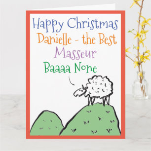 Sheep Design Happy Kerstmis met een Masseurkaart Kaart