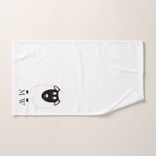 Sheep Design Monogrammed Bad Handdoek (Handdoek)