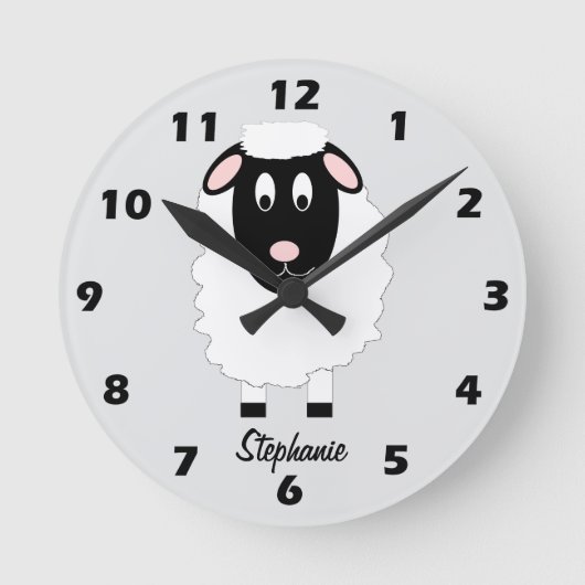 Sheep Design Personalised Ronde Klok (Voorkant)