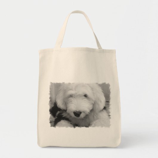 Sheep Dog Photo Grocery Canvas tas (Voorkant)