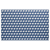 Sheep Dog Silhouette Pet Navy Blue Stof (Fat Quarter)