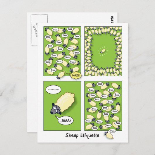 Sheep Etiquette Briefkaart (Voorkant / Achterkant)