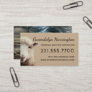Sheep Face Breien Wool Arts Visitekaartje