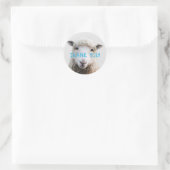 Sheep Face Knitting Business Dank u. Ronde Sticker (Tas)
