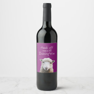 Sheep Face Knitting Wine Gezegde Aangepast label Wijn Etiket