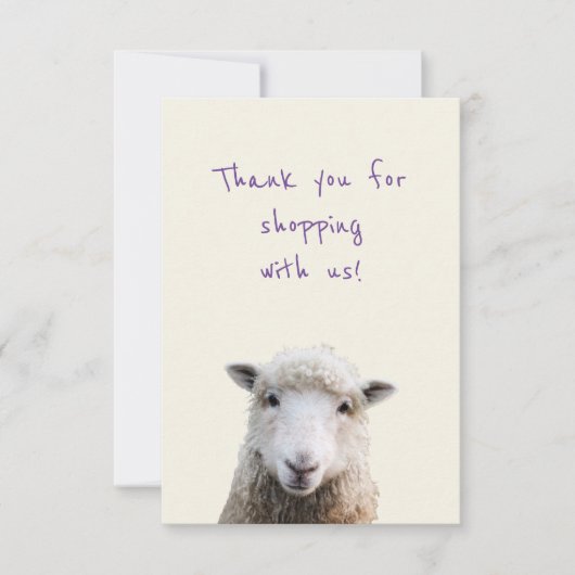 Sheep Face Small Business Dank je Kaarten (Voorkant)