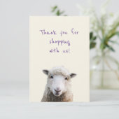 Sheep Face Small Business Dank je Kaarten (Staand voorkant)