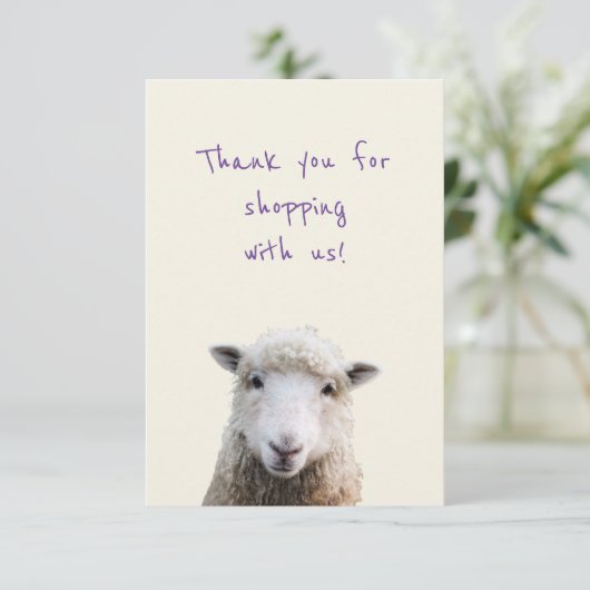 Sheep Face Small Business Dank je Kaarten (Staand voorkant)