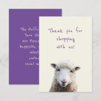 Sheep Face Small Business Dank je Kaarten