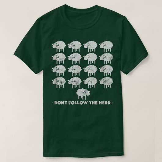 Sheep Farmer Don't Follow The Herd Farm Animal Dis T-shirt (Design voorkant)
