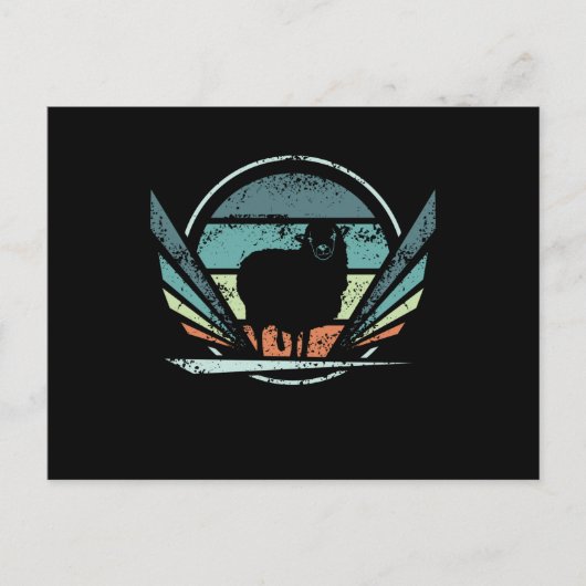 Sheep Farmer Retro Briefkaart (Voorkant)