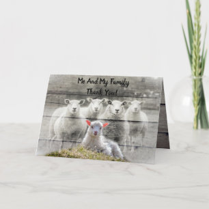 Sheep Flock Baby Lamb Hartelijk dank Bedankkaart
