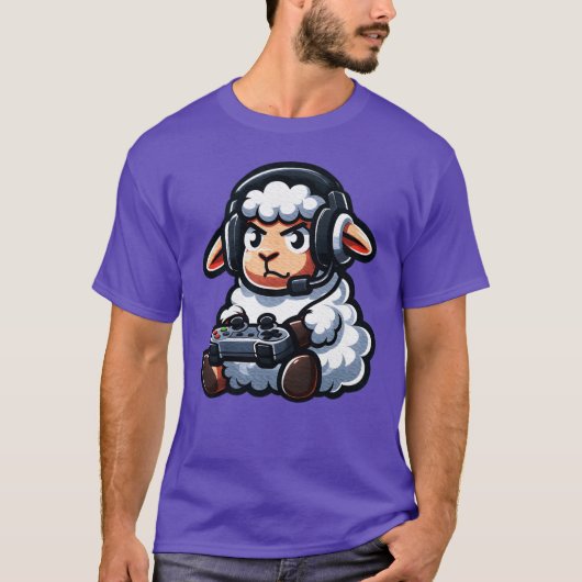 Sheep Gamer Video Games boy family T-shirt (Voorkant)