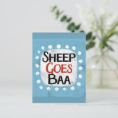 Sheep Goes Baa Briefkaart (Staand voorkant)