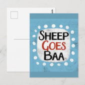 Sheep Goes Baa Briefkaart (Voorkant / Achterkant)