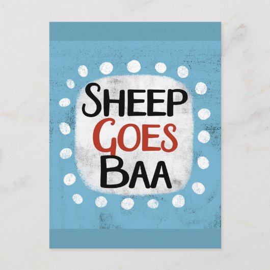 Sheep Goes Baa Briefkaart (Voorkant)