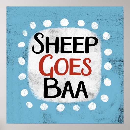 Sheep Goes Baa Poster Muurkunst (Voorkant)