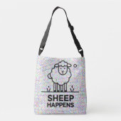 SHEEP HAPPENING Funny Crossbody Canvas tas Gift (Achterkant)