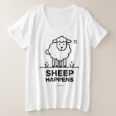 SHEEP HAPPNY Plus Size Vrouwen Shirt (Design voorkant)