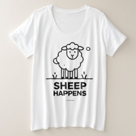 SHEEP HAPPNY Plus Size Vrouwen Shirt