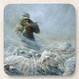 Sheep Herder, Storm door Newell Convers Wyeth Bier Onderzetter