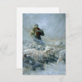 Sheep Herder, Storm door Newell Convers Wyeth Informatiekaartje (Voorkant / Achterkant)
