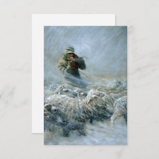 Sheep Herder, Storm door Newell Convers Wyeth Informatiekaartje (Voorkant / Achterkant)