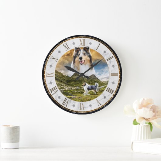 Sheep Herding Blue Merle Rough Collie Dog - Grote Klok (Huis)