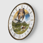 Sheep Herding Sable Rough Collie Dog, Roman Dial - Grote Klok (Hoek)