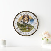 Sheep Herding Sable Rough Collie Dog, Roman Dial - Grote Klok (Huis)