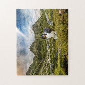Sheep Herding Tricolor Rough Collie in Highlands - Legpuzzel (Verticaal)