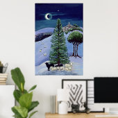 Sheep in a Winter Landscape Poster (Thuiskantoor)