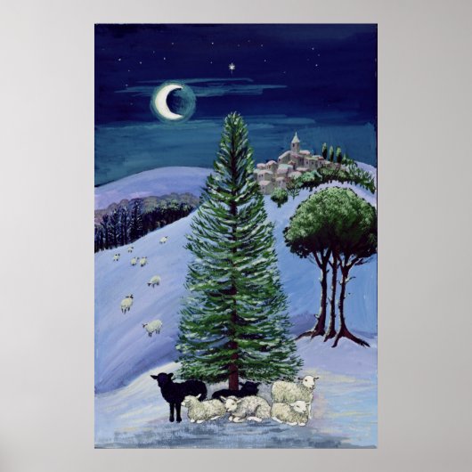 Sheep in a Winter Landscape Poster (Voorkant)
