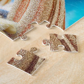 Sheep in hammock under palm tree legpuzzel (Zijkant)