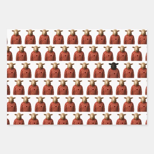 Sheep in Sheep Sweater, Mittens, Warm Wishes  Inpakpapier Vel (Voorkant)