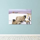 Sheep in Winter Canvas Afdruk (Insitu (Houten vloer))