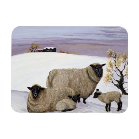 Sheep in Winter Magneet (Horizontaal)