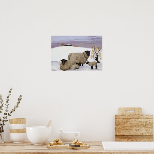 Sheep in Winter Poster (Keuken)