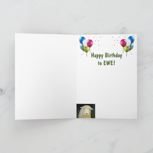 Sheep Joke Pun Birthday Kaart (Binnen)