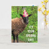 Sheep Joke Pun Birthday Kaart (Gele Bloem)