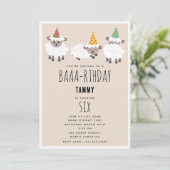 Sheep Lamb Cute Funny Farm Party Animals Birthday Kaart (Staand voorkant)