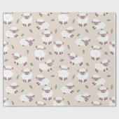 Sheep & Lamb Cute Hand Drawn Farm Animals Cadeaupapier (Vlak)