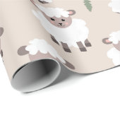 Sheep & Lamb Cute Hand Drawn Farm Animals Cadeaupapier (Rol Hoek)