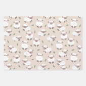 Sheep & Lamb Cute Hand Drawn Farm Animals Inpakpapier Vel (Voorkant 3)