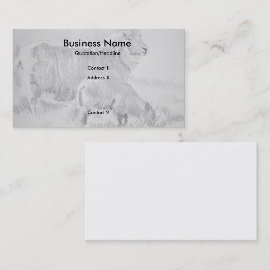 Sheep Lamb Pencil Drawing Business Cards Visitekaartje (Voorkant / Achterkant)