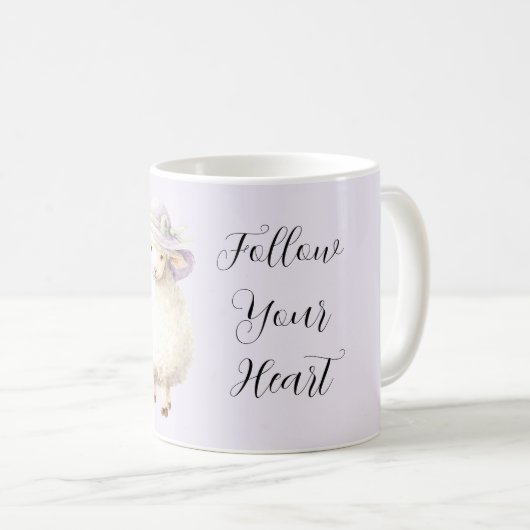 Sheep Lavender Hat Koffiemok (Voorkant rechts)