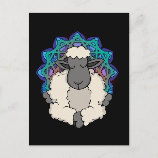 Sheep Lover Meditating Gift Women Yoga Meditation Briefkaart (Voorkant)